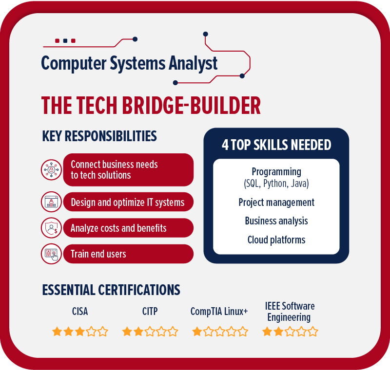 systems analyst job description infographic