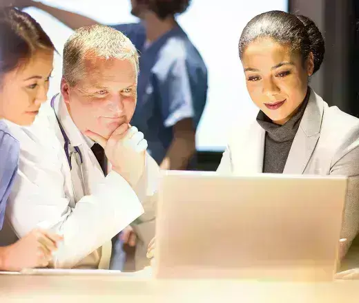 Health care professionals in discussion