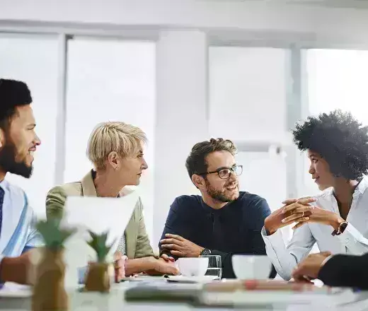Group of people in a discussion