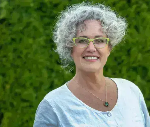Lady with sick glasses.