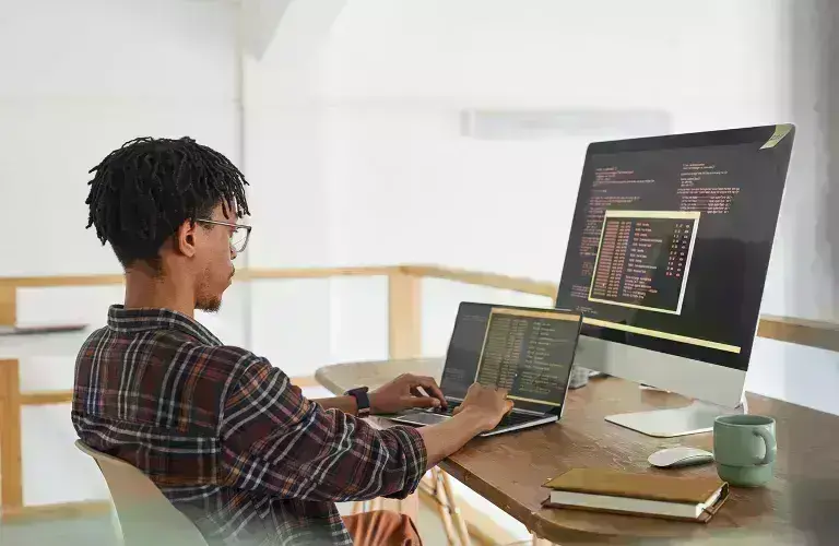Lady on computer