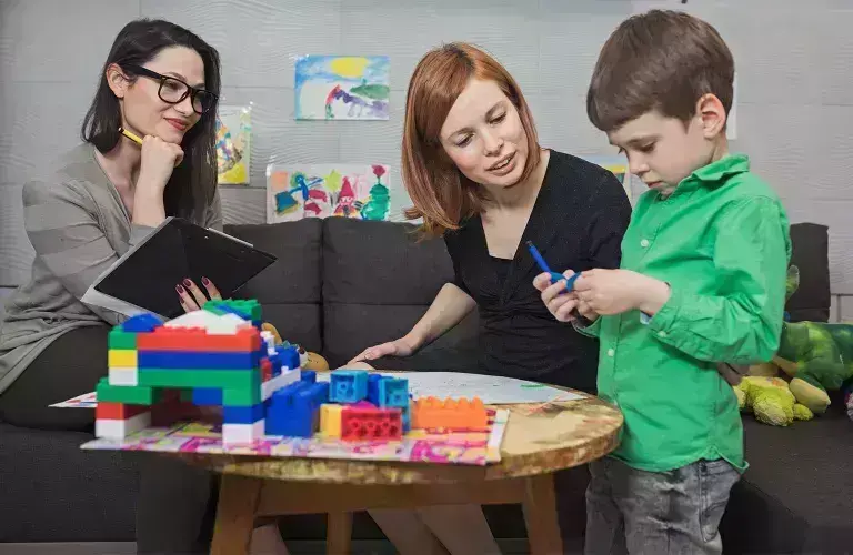 Teacher with child