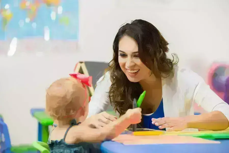Teacher with child