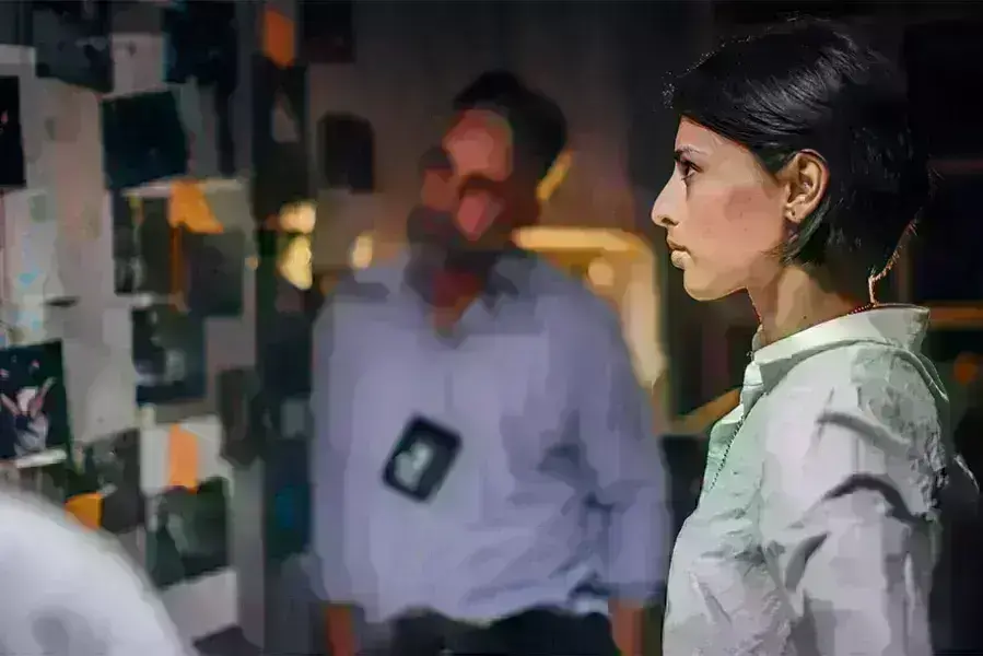 Security professional in a discussion