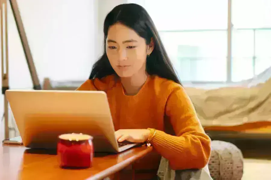 Student on a laptop