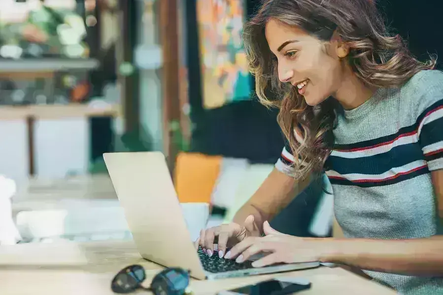 Woman on computer