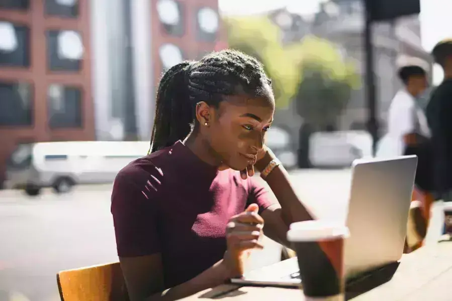 Student on a laptop