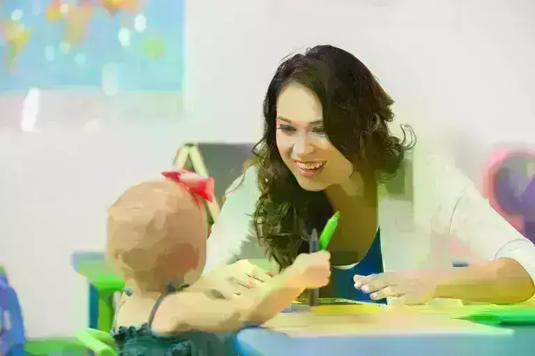 Teacher with child
