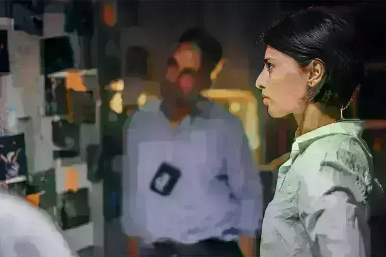 Security professional in a discussion