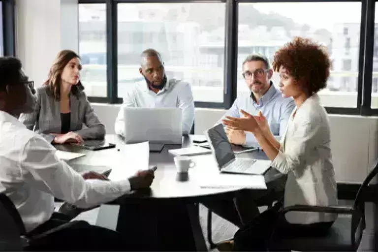 Employees in a room