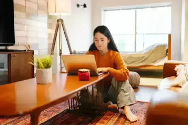 Student on a laptop