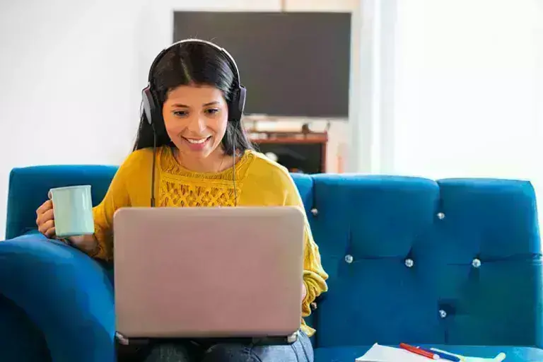 Student on a laptop