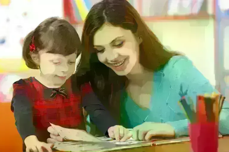 Bright Horizons teacher and student